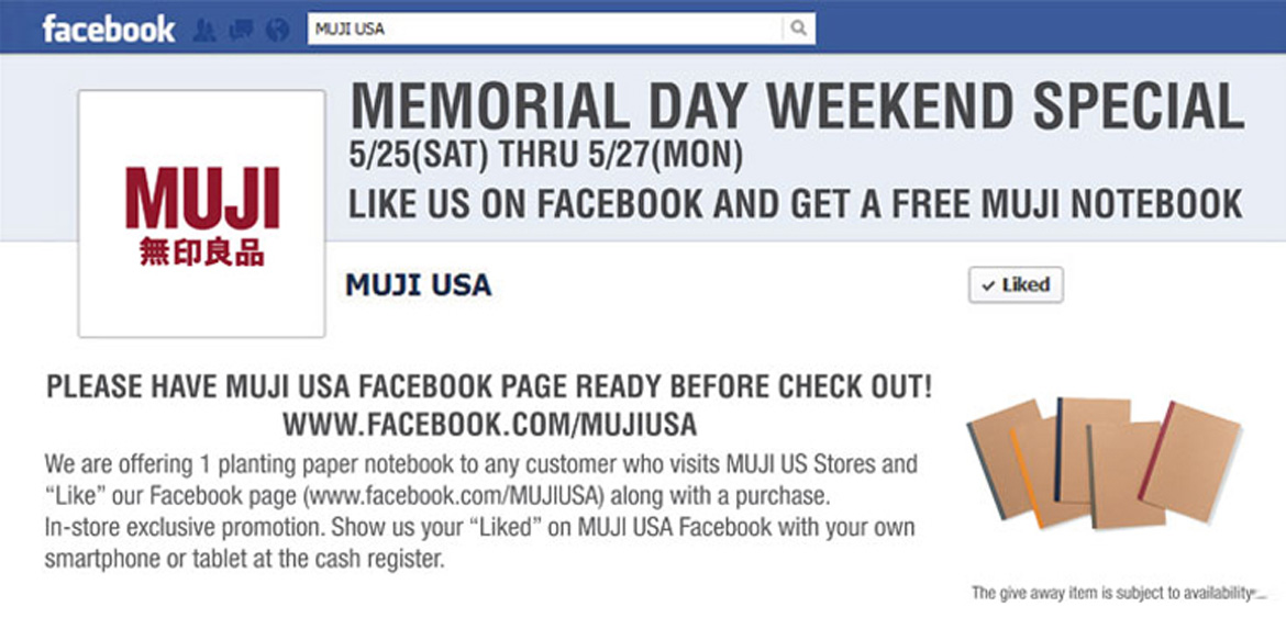 MUJI offers a Special Promotion for Memorial Day Weekend